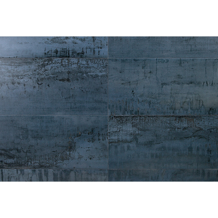 Blue 12x24 Matte Porcelain Metal Look Tile