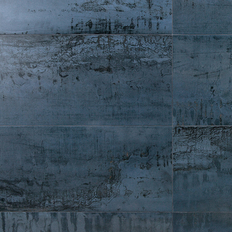 Blue 12x24 Matte Porcelain Metal Look Tile