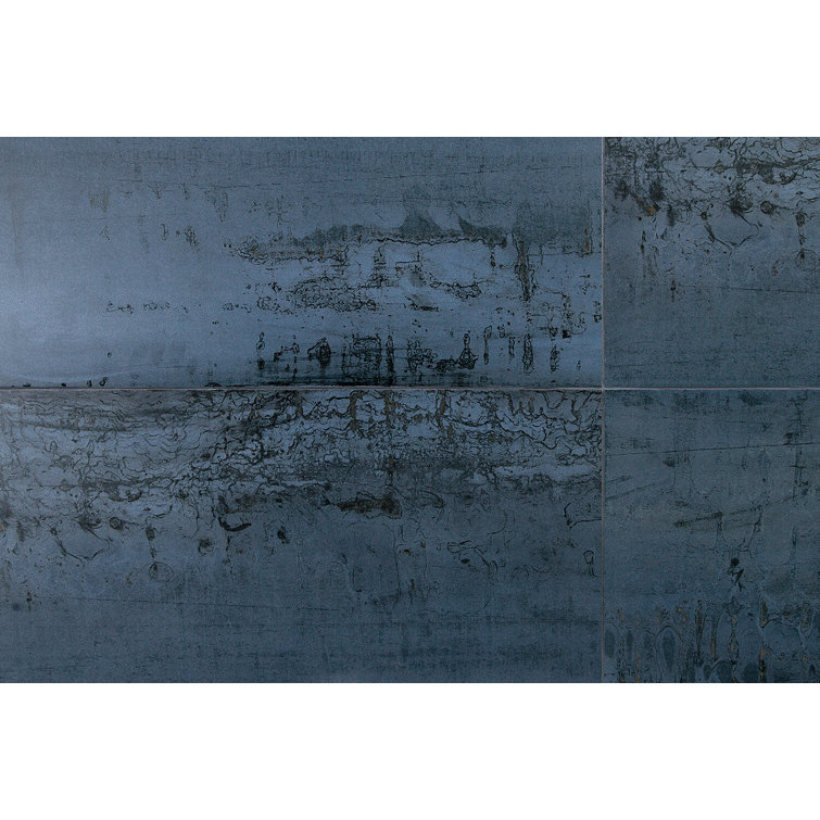 Blue 12x24 Matte Porcelain Metal Look Tile