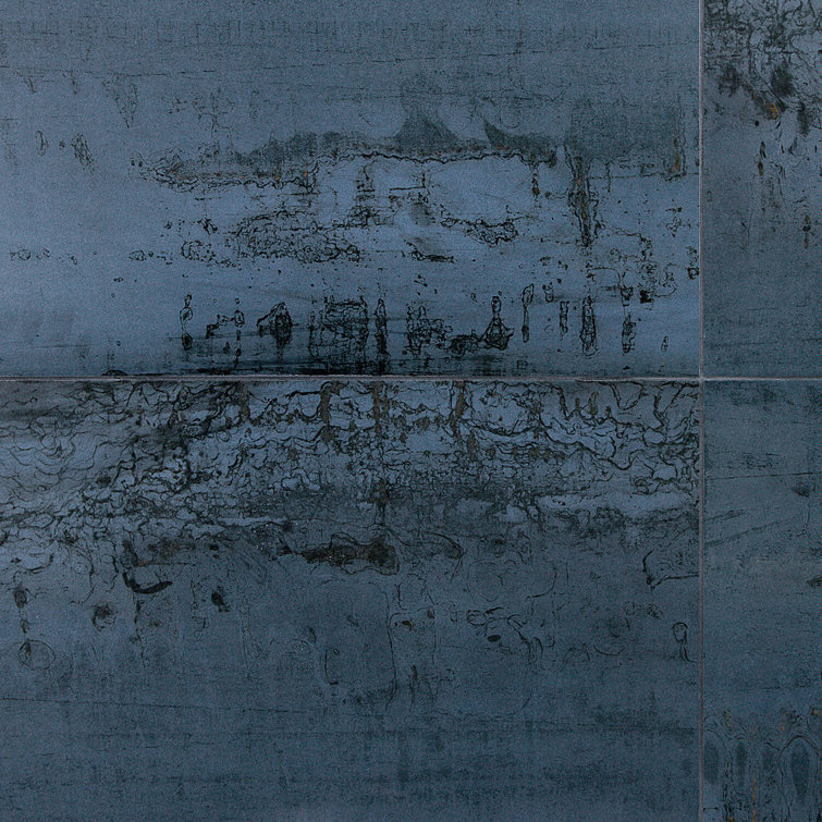 Blue 12x24 Matte Porcelain Metal Look Tile