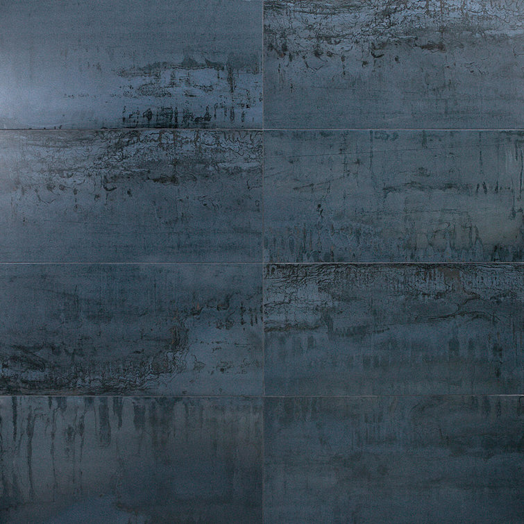 Blue 12x24 Matte Porcelain Metal Look Tile