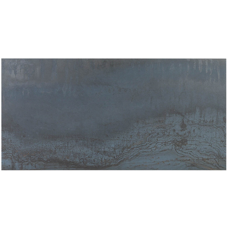 Blue 12x24 Matte Porcelain Metal Look Tile