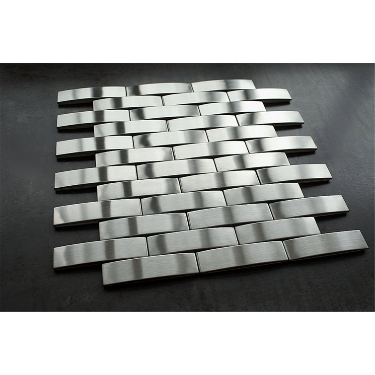 Stainless Steel Beveled Rectangle Mosaic Wall Tile