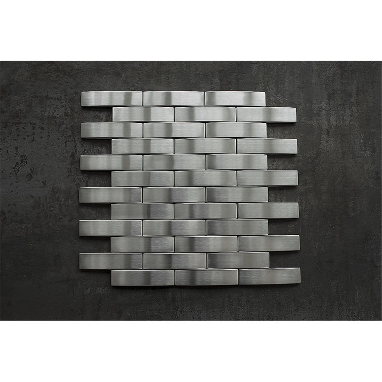 Stainless Steel Beveled Rectangle Mosaic Wall Tile