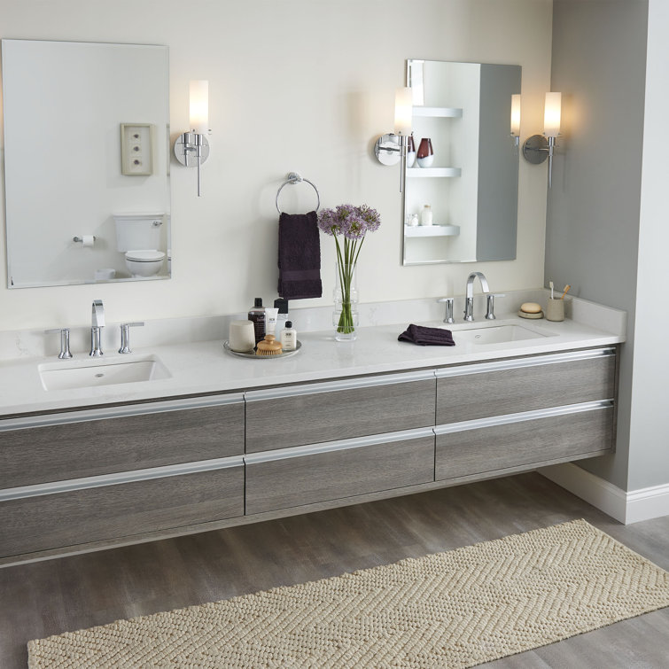 White Ceramic Rectangular Undermount Bathroom Sink