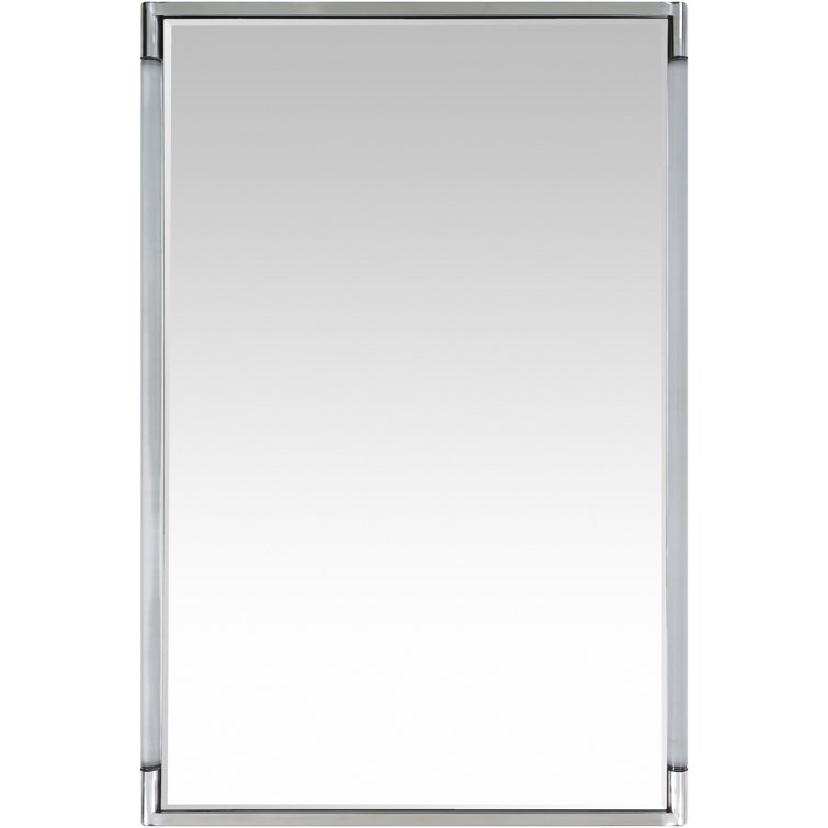 Kyle Rectangular Wood and Metallic Accents Wall Mirror