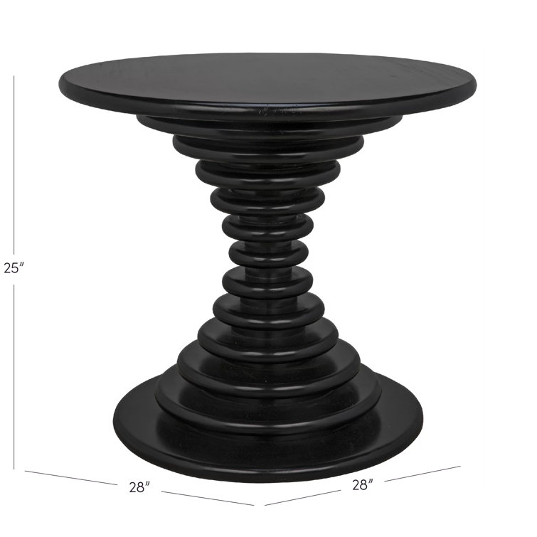 Classic Round 28" Hand Rubbed Black Solid Wood End Table