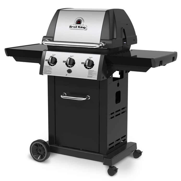 Stainless Steel 3-Burner Propane Gas Grill with Rotisserie