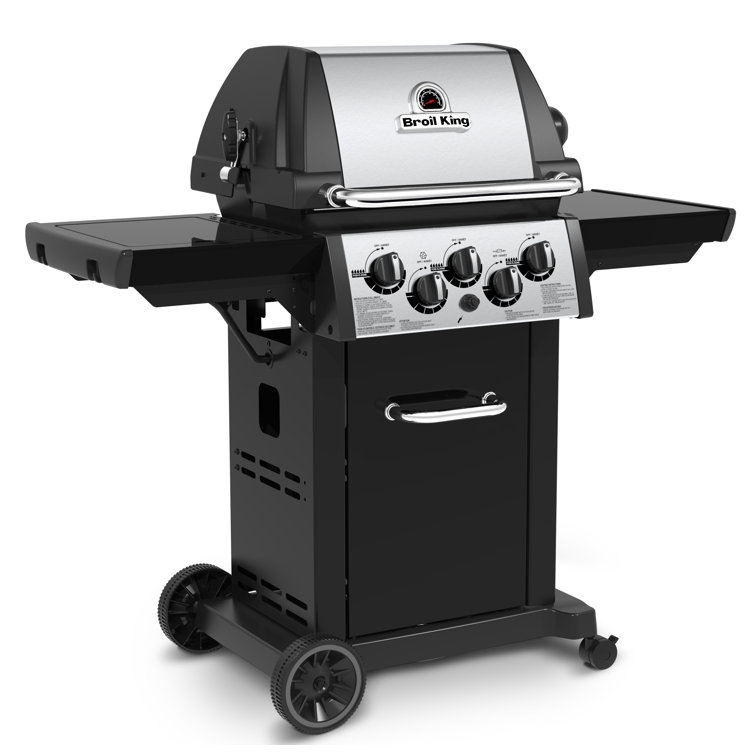 Stainless Steel 3-Burner Propane Gas Grill with Rotisserie