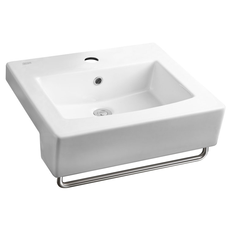 White Ceramic Rectangular Drop-In Bathroom Sink with Overflow