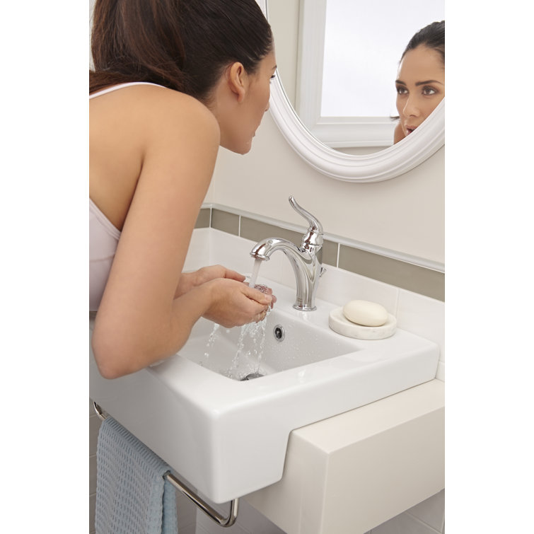 White Ceramic Rectangular Drop-In Bathroom Sink with Overflow