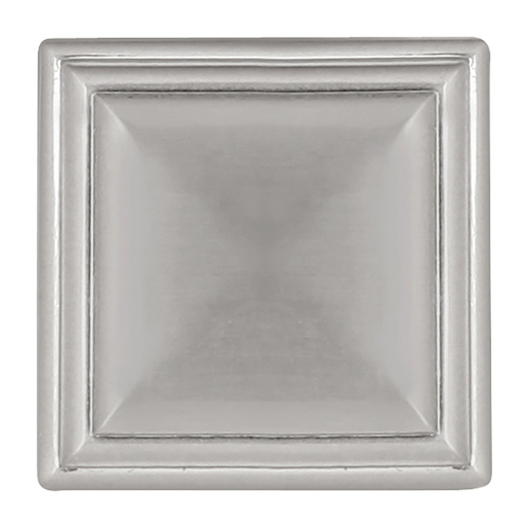 Somerset Brushed Nickel Square Cabinet Knob 1-1/8"