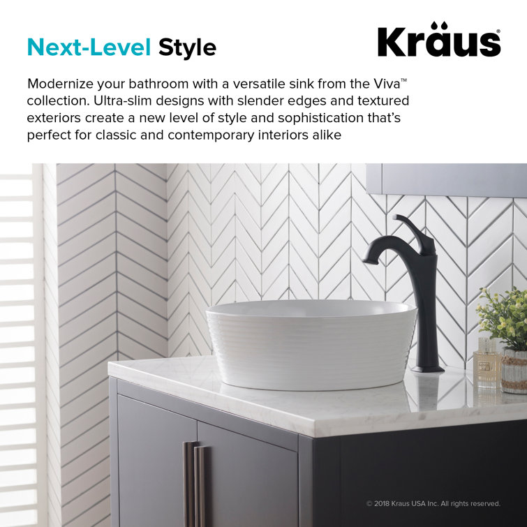 White Round Ceramic Vessel Bathroom Sink with Ultra-Slim Edges