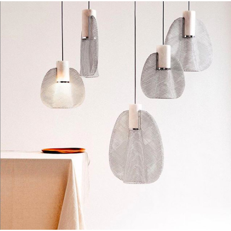 Gray Geometric Iron Single Pendant Light