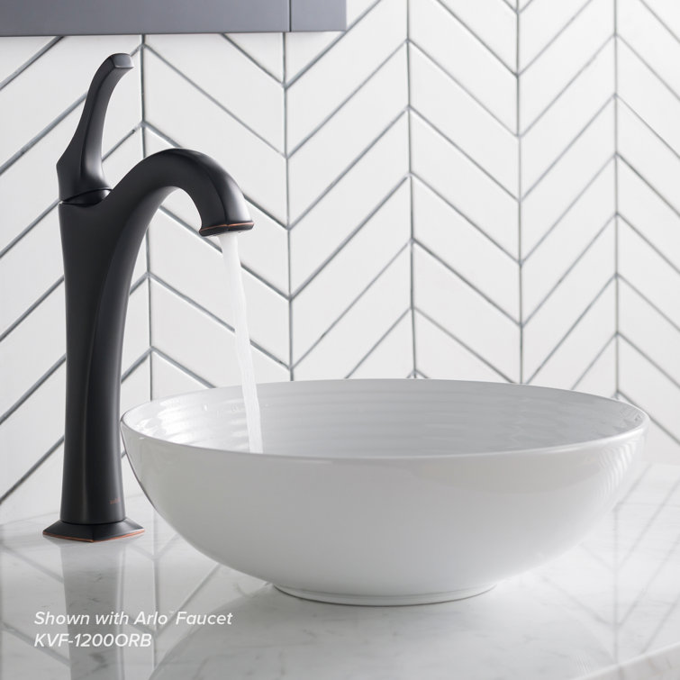 Viva 13" Round White Ceramic Vessel Bathroom Sink