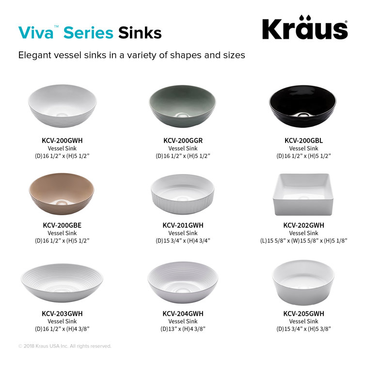 Viva 13" Round White Ceramic Vessel Bathroom Sink