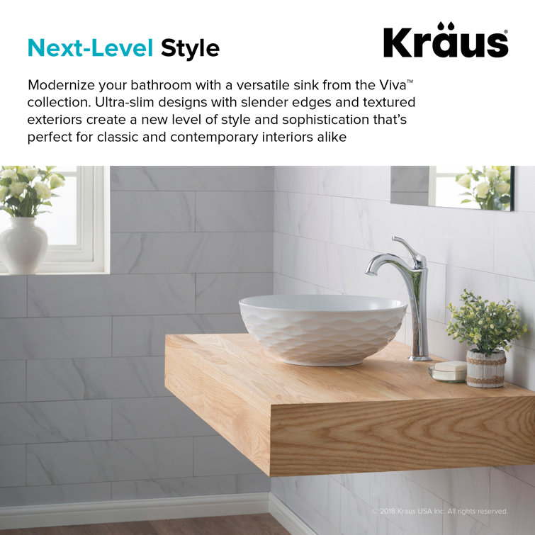 Modern Round Grey Ceramic Vessel Bathroom Sink, 16.5" with Pop-Up Drain