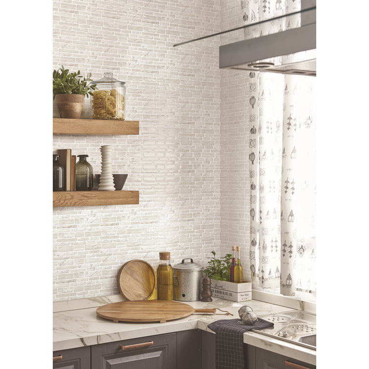 Gray Vinyl Peel and Stick Mosaic Wall Mural