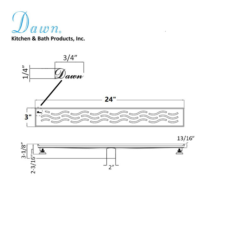 24 Inch Matte Black Stainless Steel Linear Shower Drain