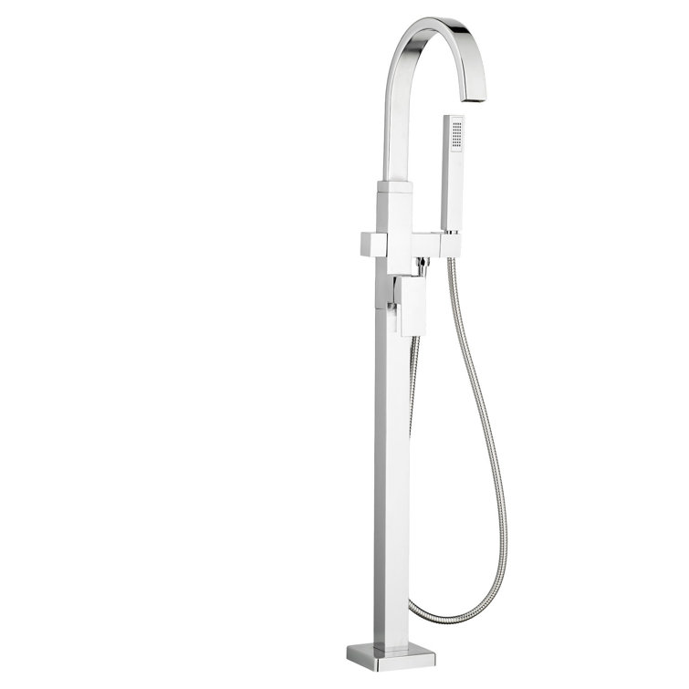 Polished Chrome Freestanding Tub Filler with Diverter