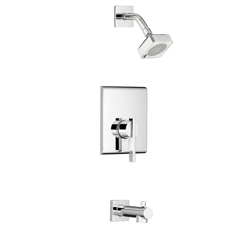 Polished Chrome Square Ceiling and Wall Mounted Shower Kit
