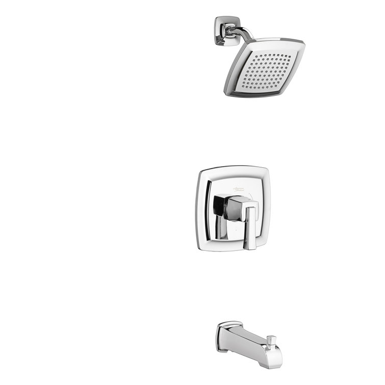 Polished Chrome Wall Mounted Bathtub Faucet and Shower Trim Kit
