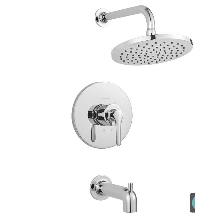 Chrome Wall Mounted Rain Shower and Tub Faucet Set