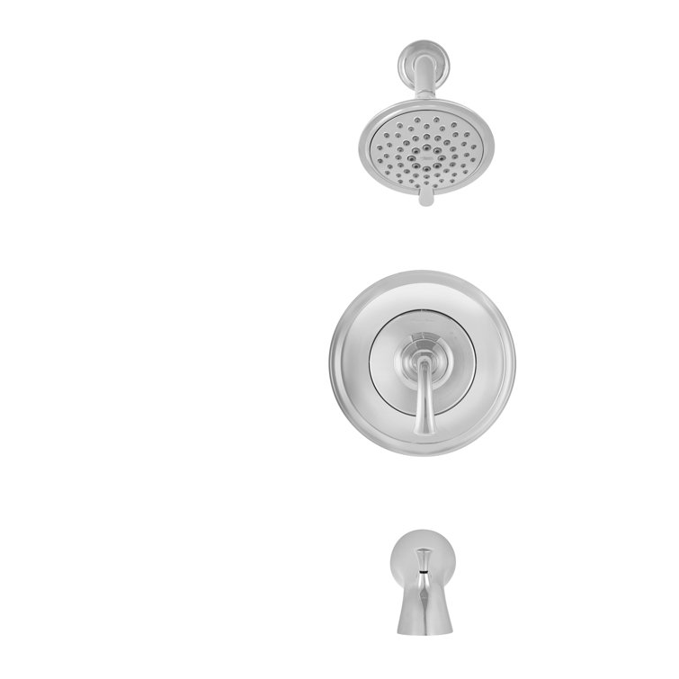 Polished Chrome Wall Mounted Tub and Shower Faucet Set