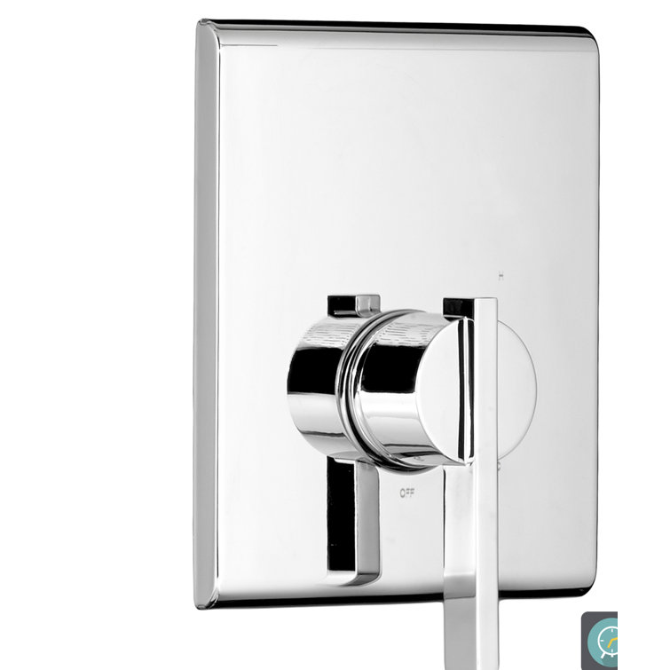 Polished Chrome Modern Lever Wall-Mounted Shower Valve Trim Kit