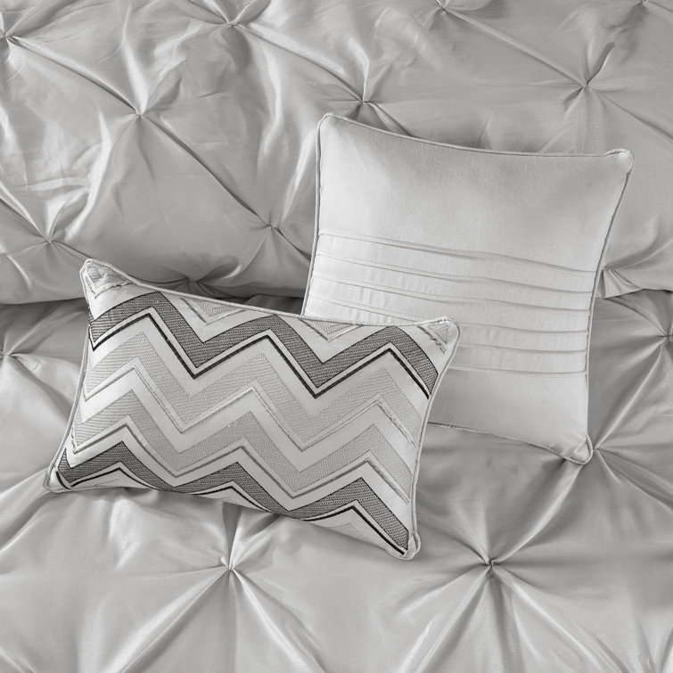 Joella Gray Microfiber Queen 24-Piece Bedding Set