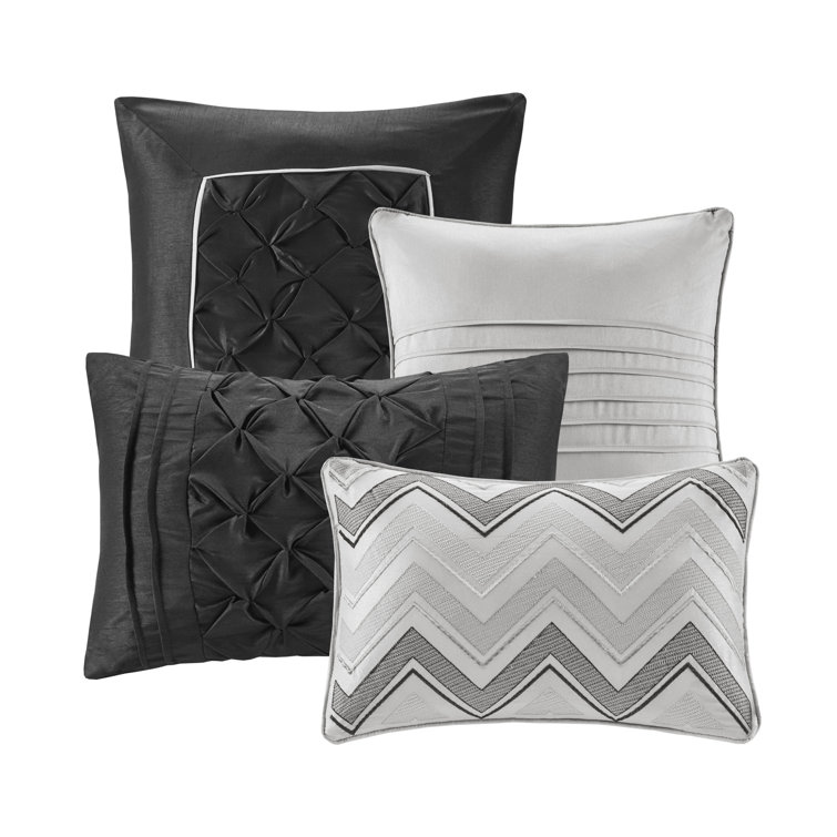 Joella Gray Microfiber Queen 24-Piece Bedding Set