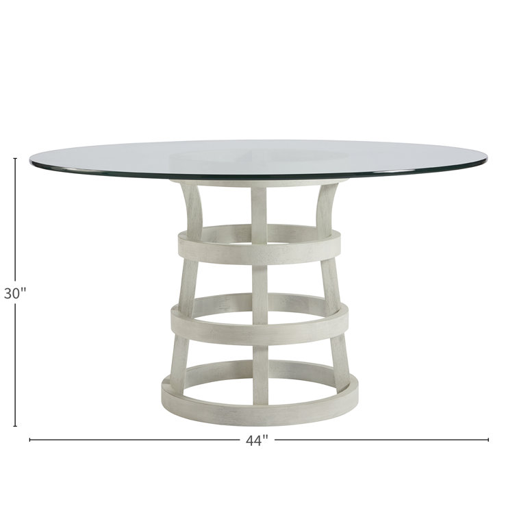Coastal Escape 44" Round Glass & Wood Dining Table in Sandbar
