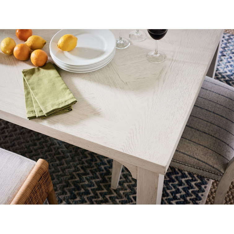 Coastal Cream Extendable Oak Dining Table, Seats Ten