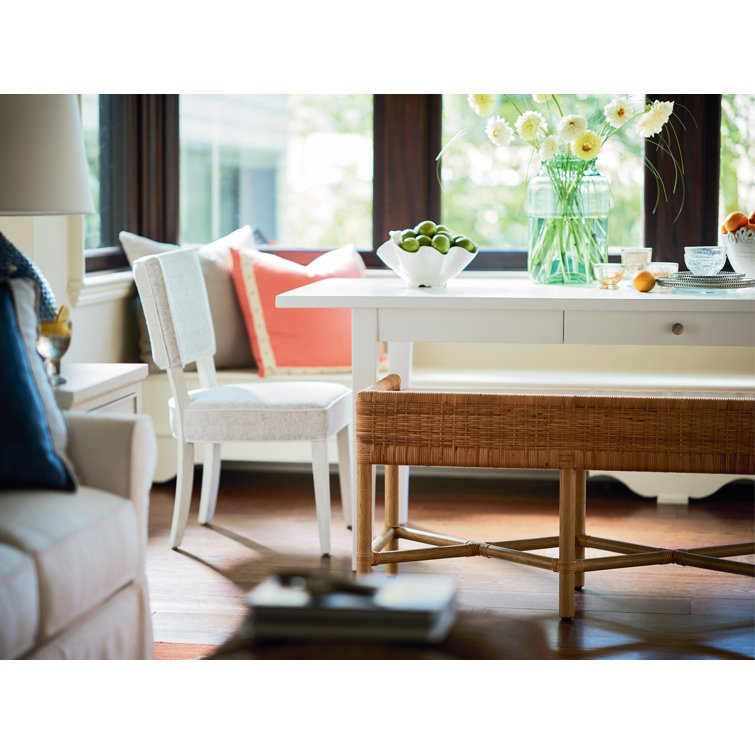 White Upholstered Solid Wood Side Chair