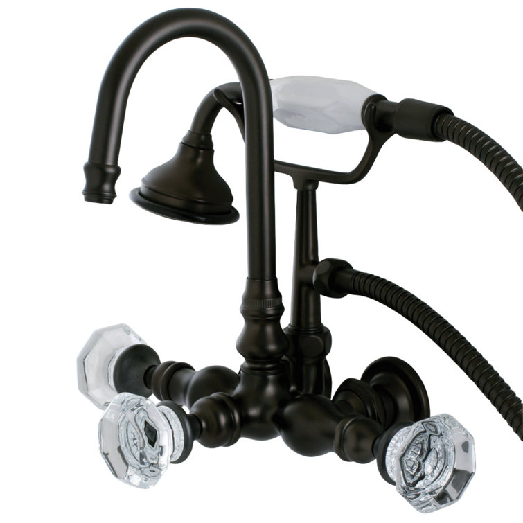 Oil Rubbed Bronze Wall Mount Clawfoot Tub Faucet with Hand Shower