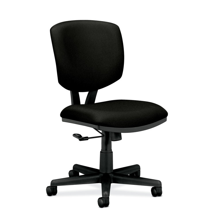 Black Adjustable Swivel Task Chair with Fabric Seat