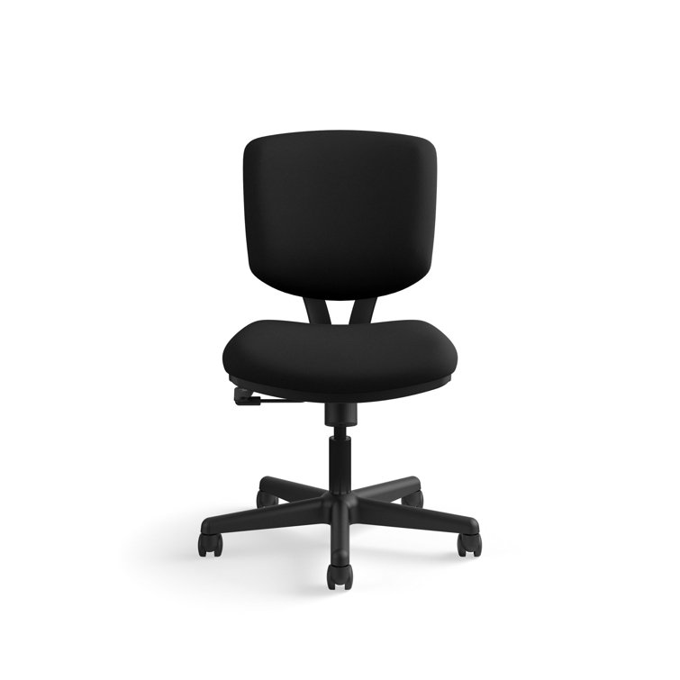 Black Adjustable Swivel Task Chair with Fabric Seat