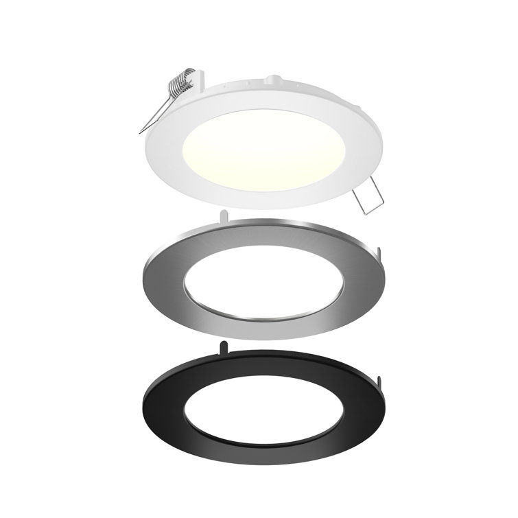 Satin Nickel 4" Round LED Recessed Panel Light
