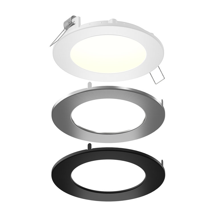 Satin Nickel and Black LED Recessed Lighting Kit