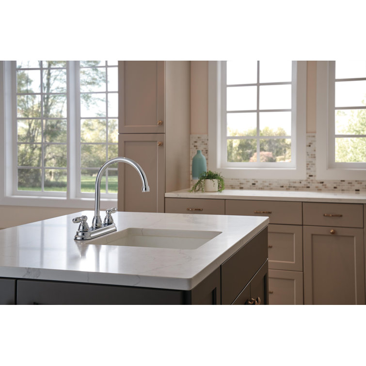 Chrome Two Handle Kitchen Faucet with Side Sprayer