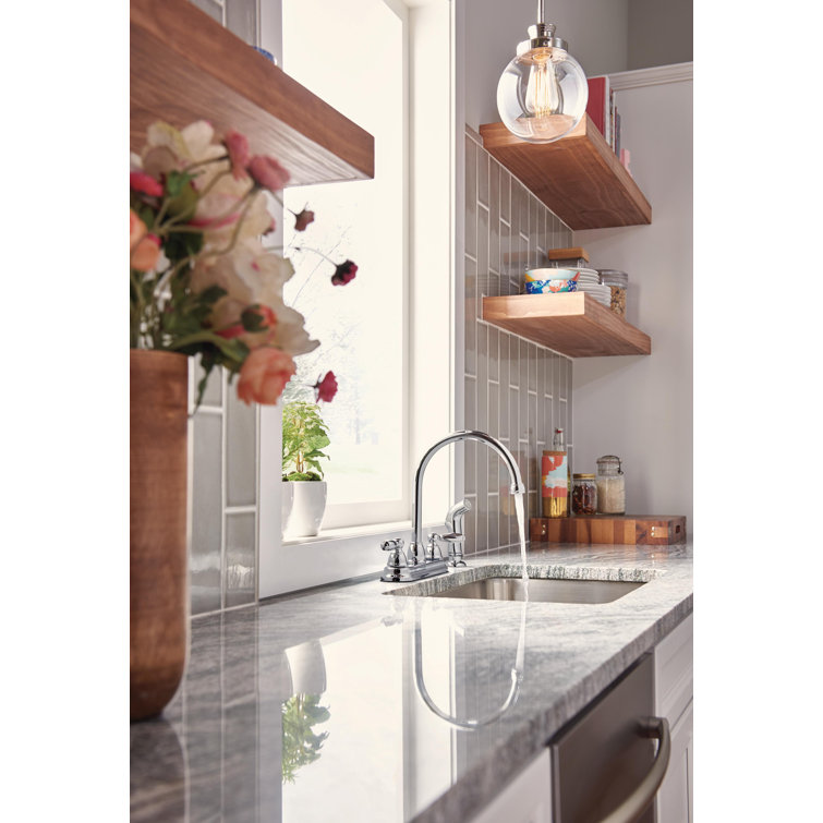 Chrome Two Handle Kitchen Faucet with Side Sprayer