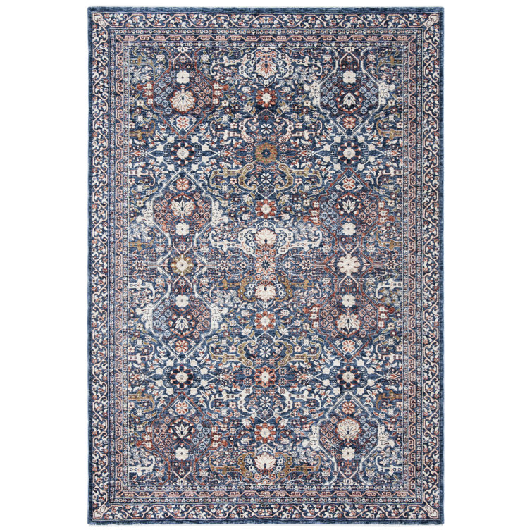 Handmade Navy Synthetic 3' x 5' Rectangular Rug
