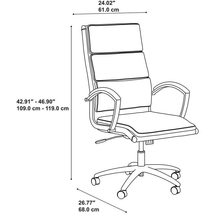 Dark Brown High Back Leather Executive Office Chair with Adjustable Arms