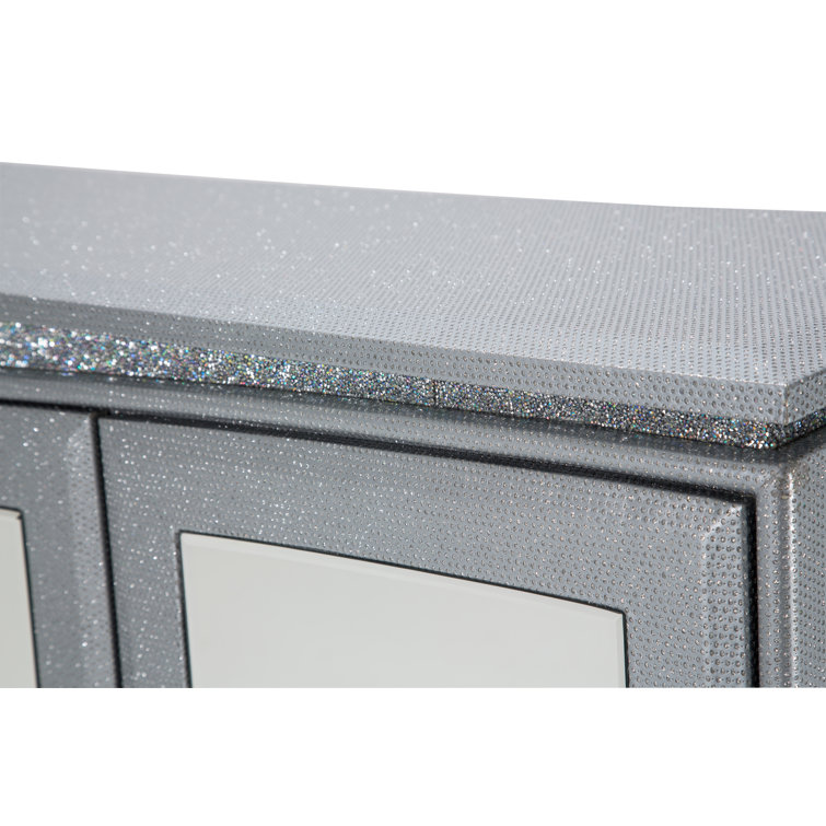 Melrose Plaza 56'' White Mirrored Transitional Sideboard