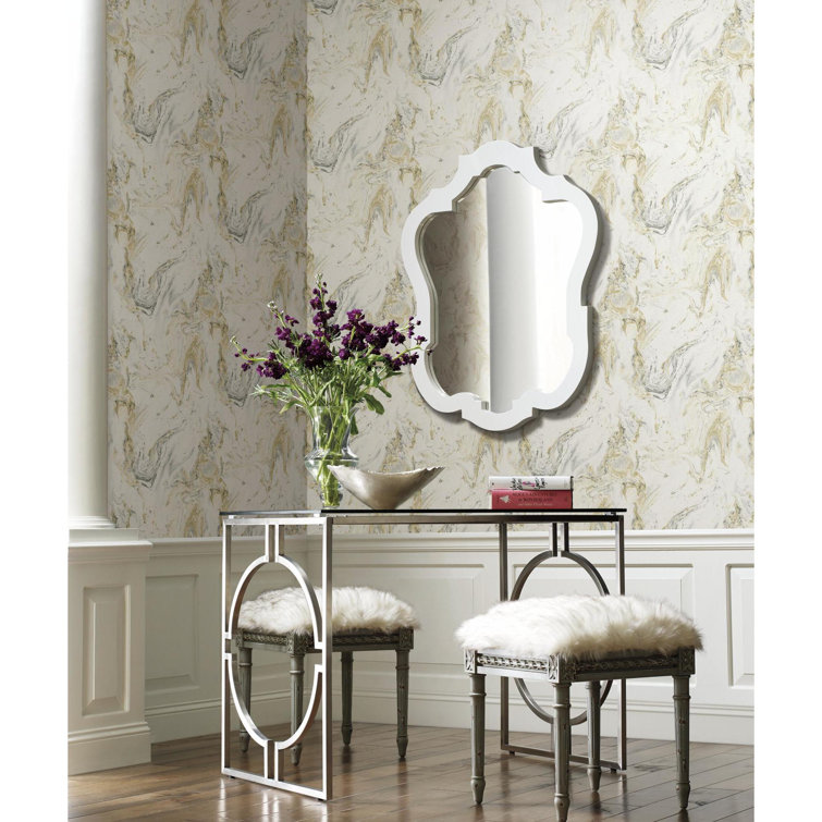White Black and Gold Marble Pattern Wallpaper