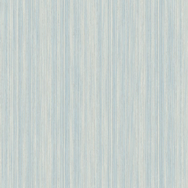Blue and Silver Striped Non-Pasted Washable Wallpaper