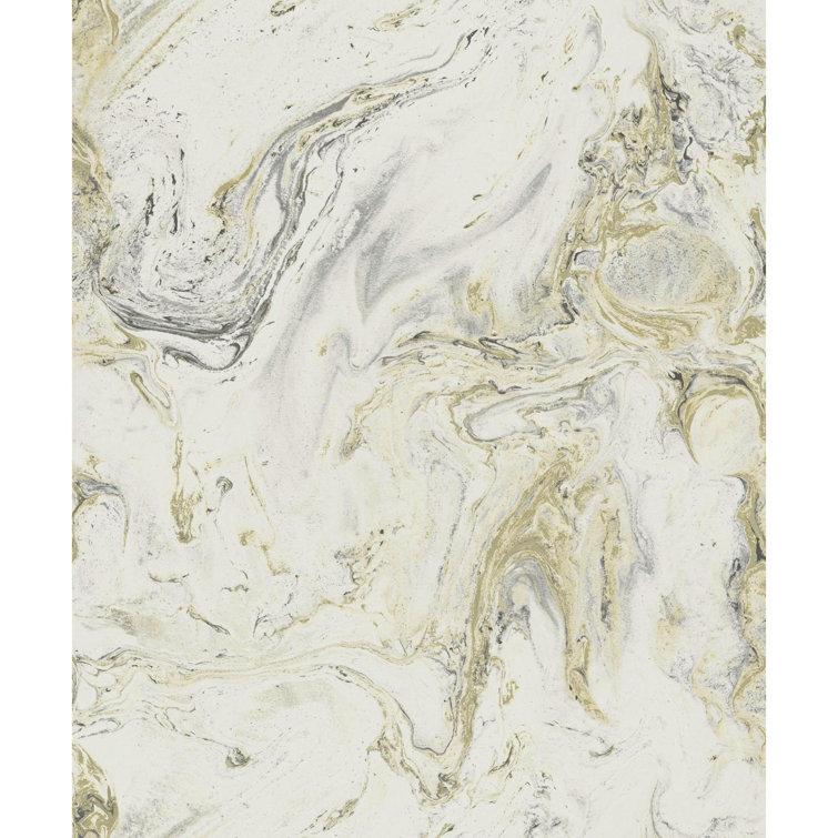 White Black and Gold Marble Pattern Wallpaper