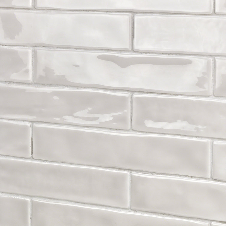 Brookline Polished Gray 2" x 10" Ceramic Subway Wall Tile