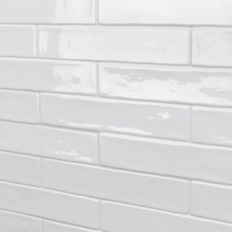 Brookline White 2" x 10" Polished Ceramic Subway Wall Tile