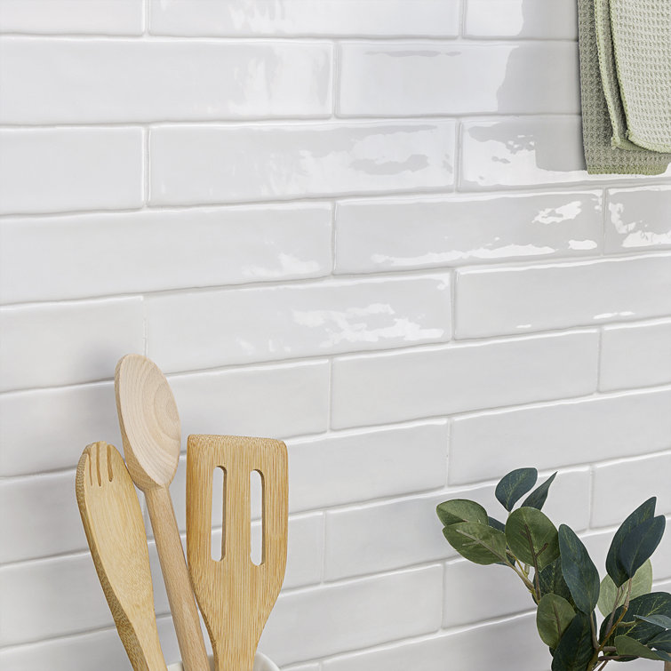 Brookline White 2" x 10" Polished Ceramic Subway Wall Tile
